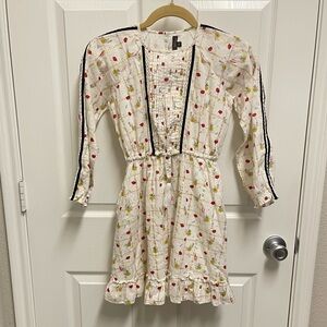 Velveteen Checkered Floral Dress